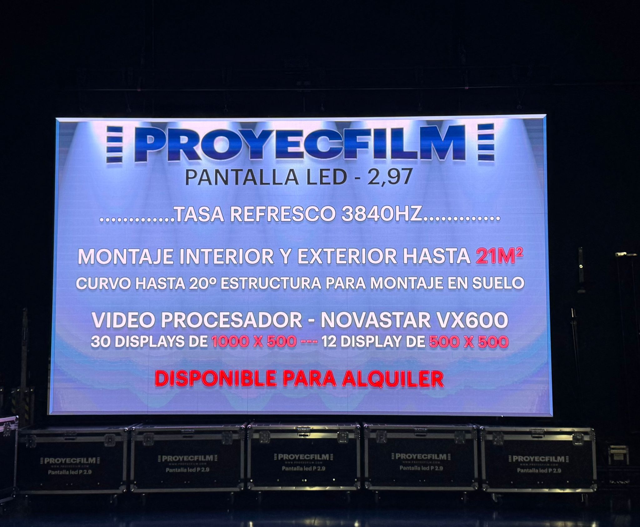 pantalla led para cine especificaciones técnicas